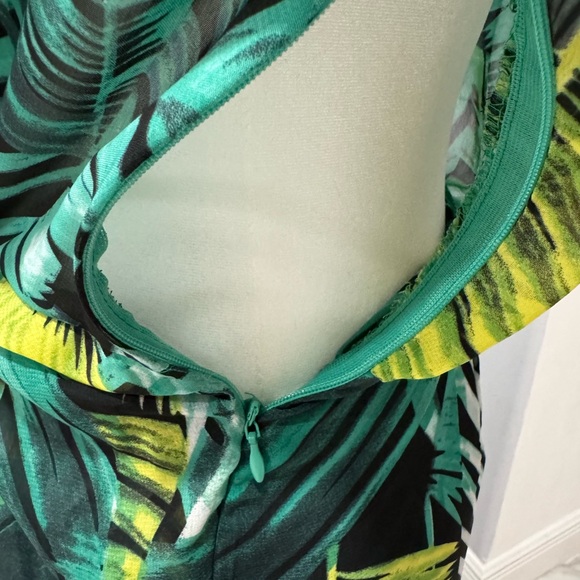 Leafy Green and Yellow Women's Swim Cover-Up - Picture 5 of 11